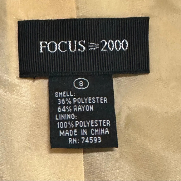 FOCUS 2000 Vintage Tapestry Blazer Jacket Brown Tan Paisley Floral Lined Size 8 - Picture 5 of 6